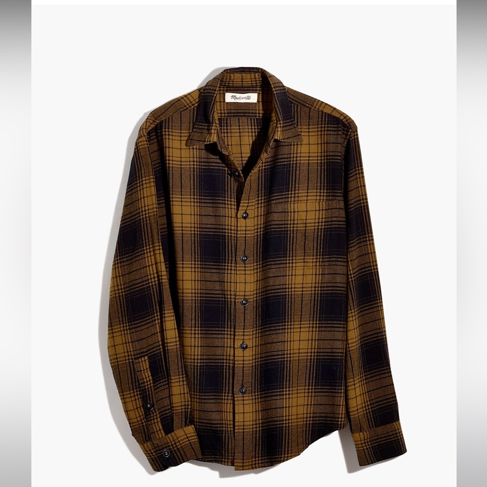 Men’s Madewell Brushed Twill Shirt in Braybrook Plaid — Size XL